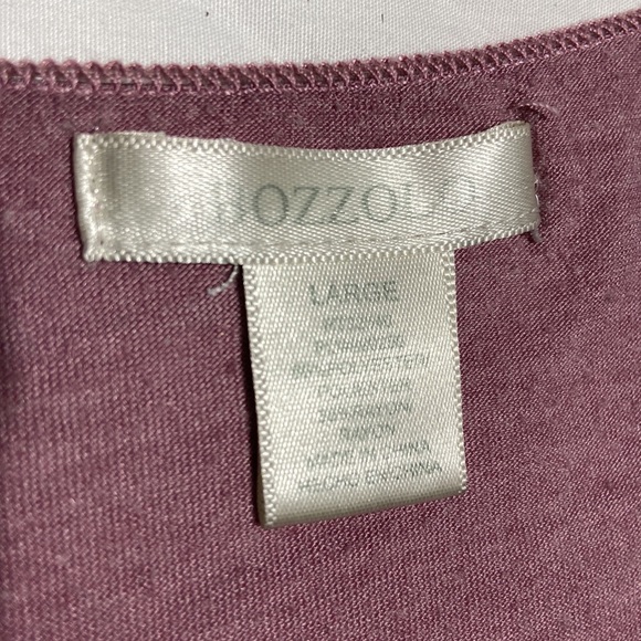 BOZZOLO V Neck Short Sleeve Shirt. Dusty Plum. Size Large. Never Worn. - Picture 3 of 6